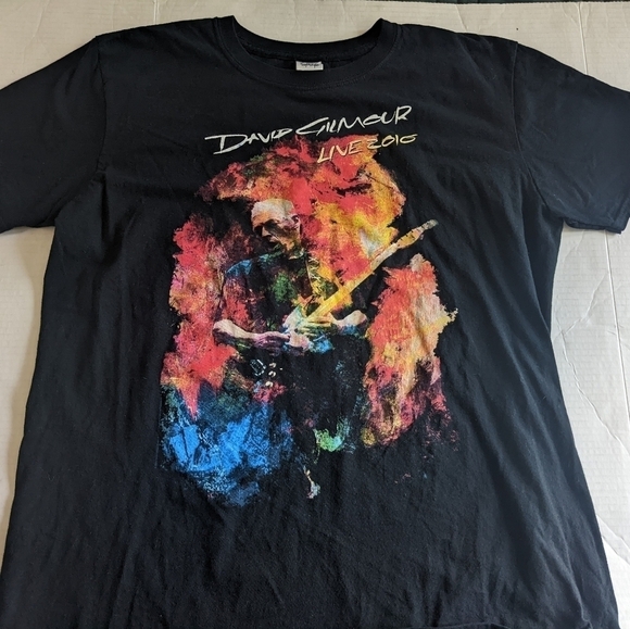 David GILMOUR PINK FLOYD BLACK GRAPHIC BAND 2016 TOUR TEE-SHIRT ADULT SI… - Picture 1 of 8